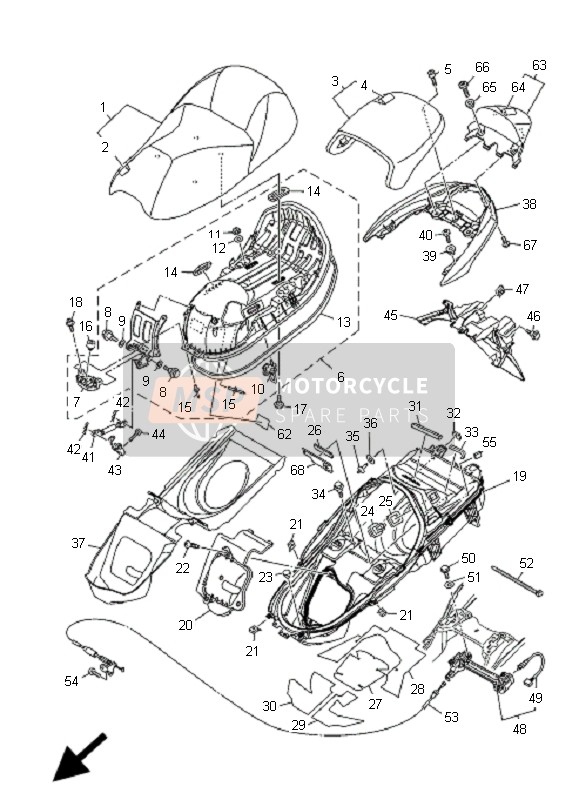 5RU247502100, Tandem Seat Assy, Yamaha, 0